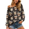 Women's Christmas Long Sleeve Top, Casual Loose Fit Comfortable Holiday Shirt