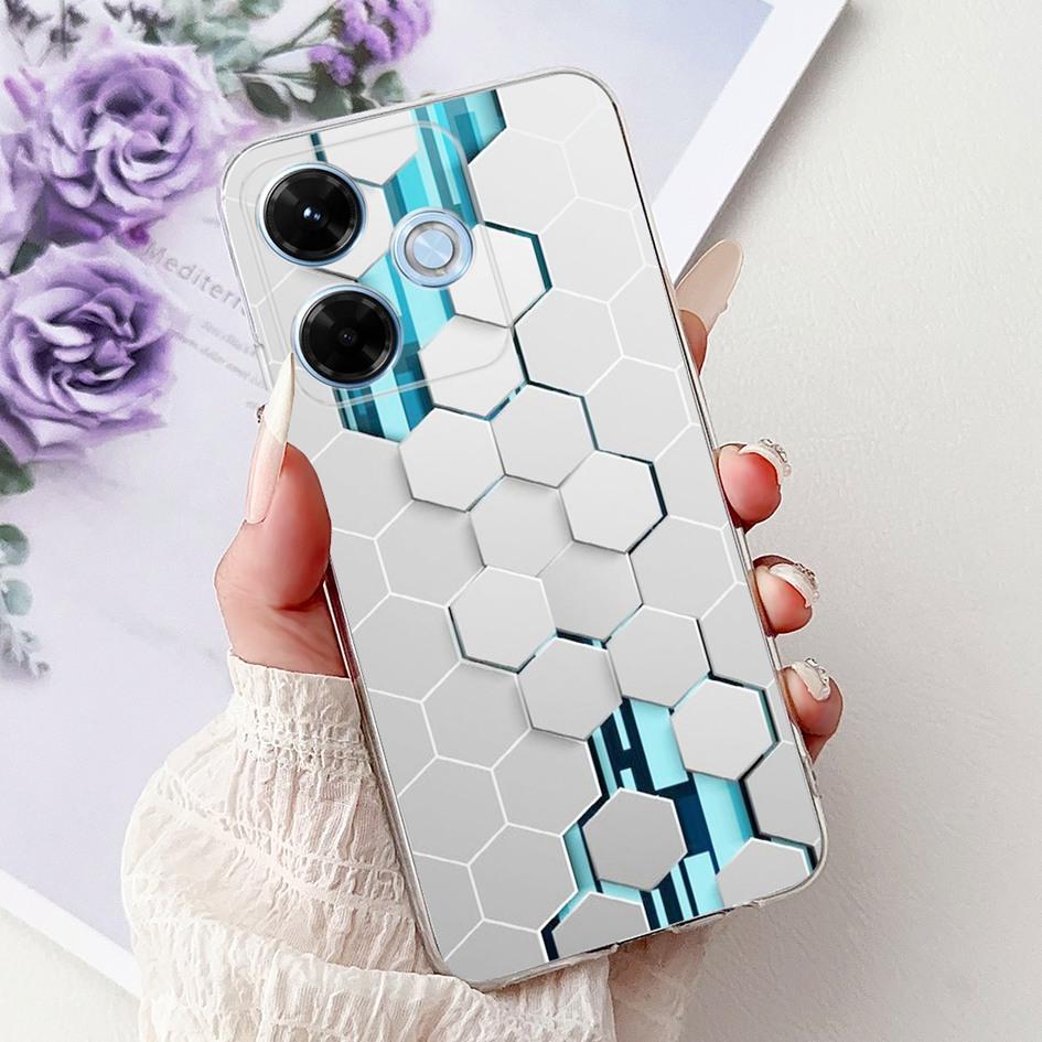 New For Xiaomi Redmi 13x 4G Case Cute Cartoon Panda Machine Flower TPU Soft Silicone Cover For Xiomi Redmi 13X Shockproof Bumper