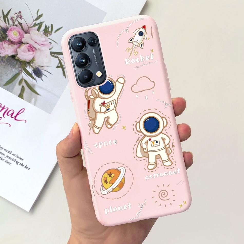For OPPO Reno5 Pro 5G 4G Reno5 Phone Case Reno 5 5Pro CPH2201 CPH2145 Cute Cat Cartoon Candy Color Soft Silicone TPU Back Cover
