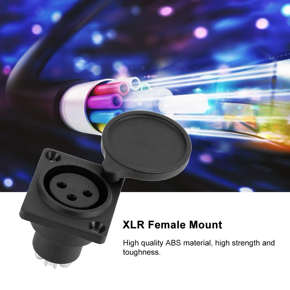 20pcs 3Pin XLR Connector Female Socket Audio Amplifier Adapter Plug with Waterproof Cover