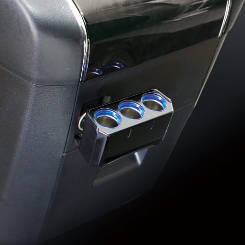 Tsuchiya Yac Car Interior Supplies Socket Distributor Ring Light Socket Triple Direction Black PZ-737