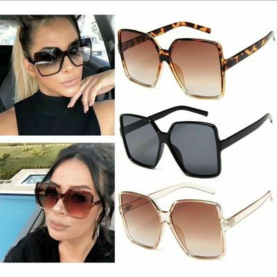 Luxury Square Sunglasses Women Brand Designer Retro Frame Big Sun Glasses Female Vintage Gradient   UV4
