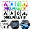 One Life Live It Camping Outdoor Enthusiast Car Stickers Wild Survival Quadruple Decal for Vehicle Auto Window Tail Body Bumper