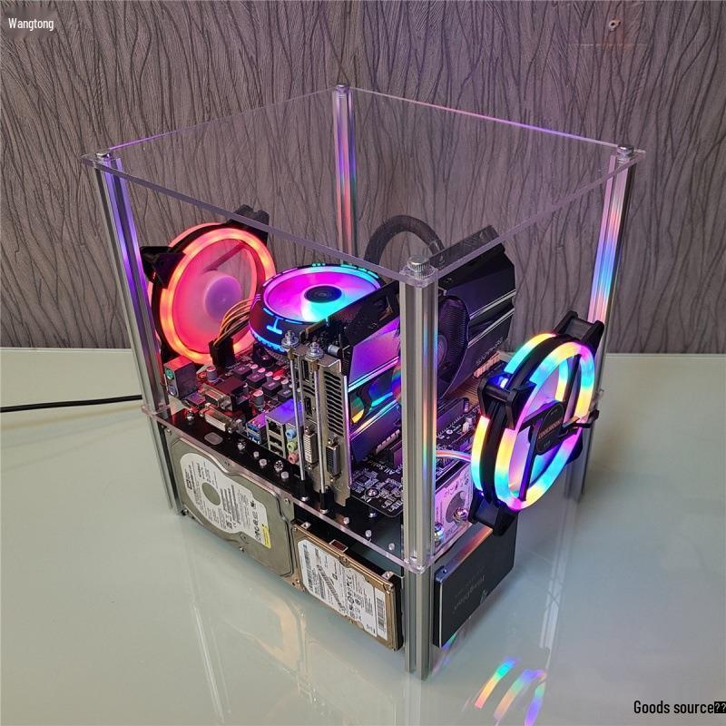 Einfaches Acryl-Gehäuse mit offenem Rahmen für MATX/ITX-Motherboards