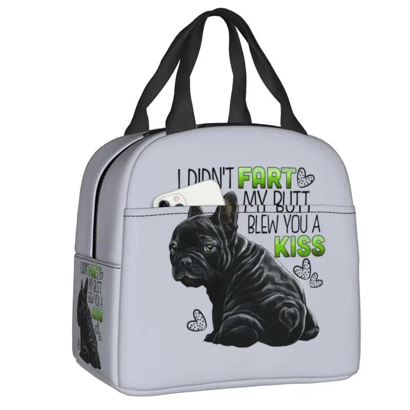 Cute Frenchie Dog Lover Resuable Lunch Box for Women Leakproof French Bulldog Cooler Thermal Food Insulated Lunch Bag School