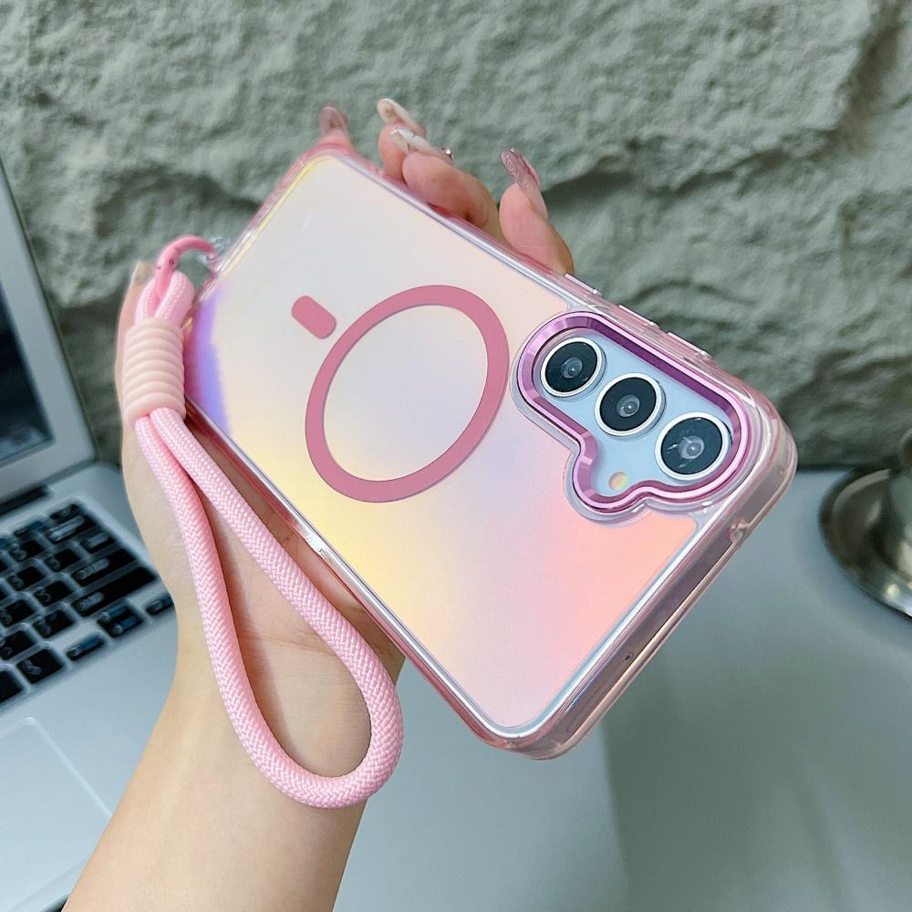Color-Changing Magnetic Phone Case For Samsung S26 S25 S24 S23 Ultra Plus S25 FE edge A56 A36 A26 For Magsafe with Lanyard Coque