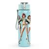 1PC Three Female Band Characters 750ml Color Plastic Sports Water Bottle Leakproof Flip Straw Lid For Sports Office Home Use