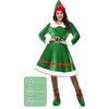 Family Matching Cosplay Clothing Green Elf Dress Xmas Suit New Christmas Elf Costume  New Year