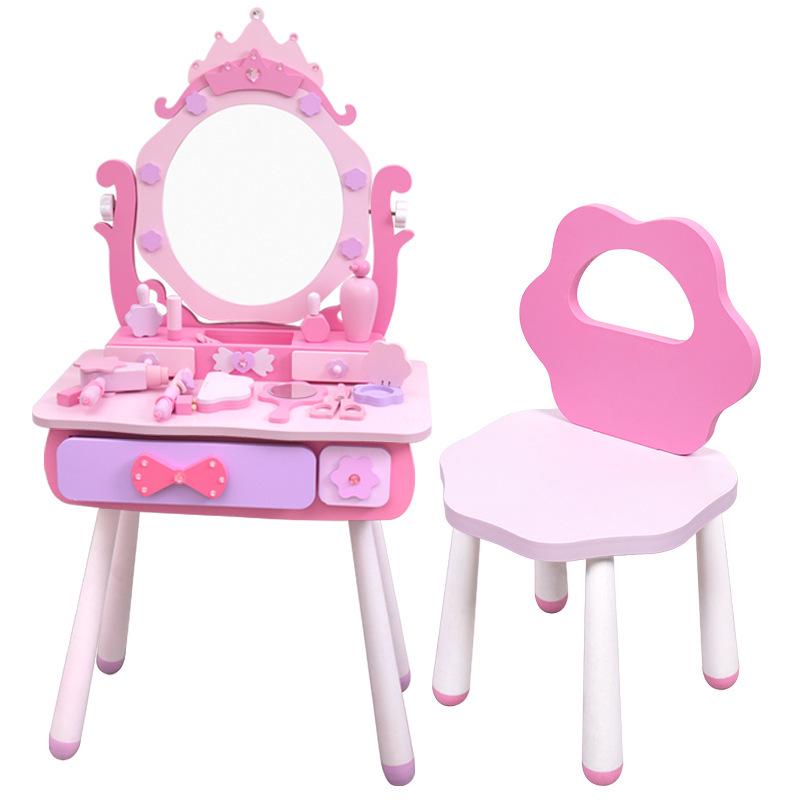 Children's Princess Makeup Table Toy - New Year Gift for Girls, CE Certified Pretend Play Dressing Table