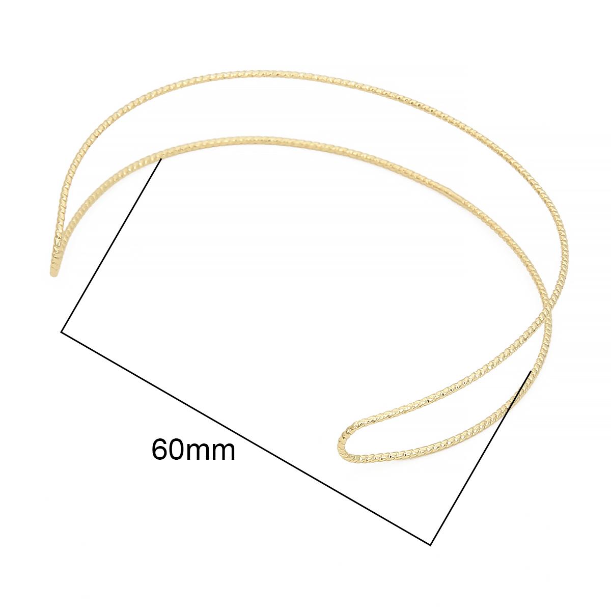 

Браслет двухжильный, медный, гальваника, 14-каратное золотое покрытие, 1 шт./пакет 60mm*1pcs