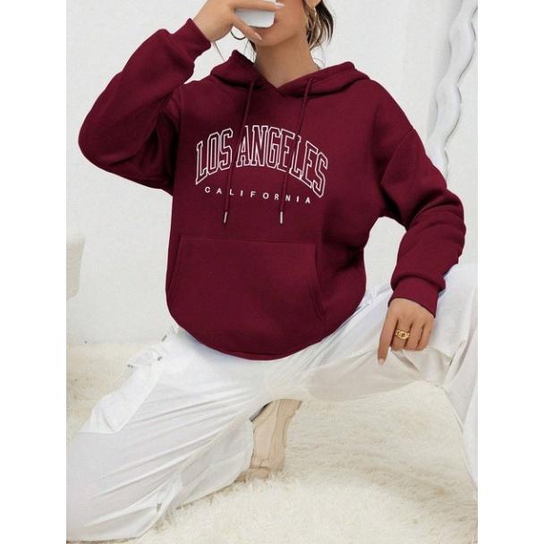 Autumn and Winter Sweater Women's Plush Hooded Pullover Loose Print Large Thin Velvet Coat Ins Fashionable Women