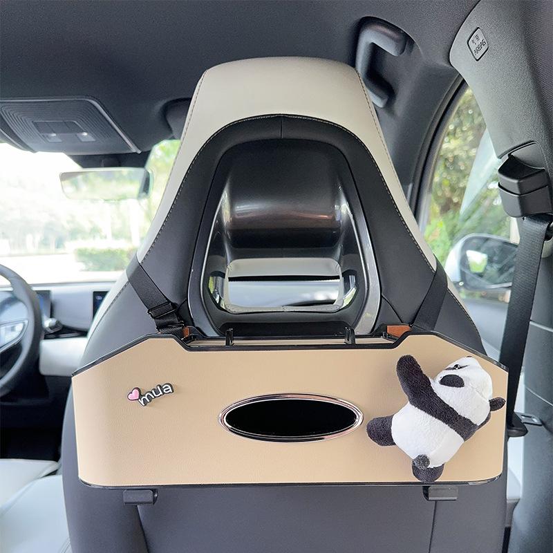 Aufbewahrungsbox für die Rücksitzlehne mit Taschentuchhalter & Getränkehalter - Multifunktionaler Organizer