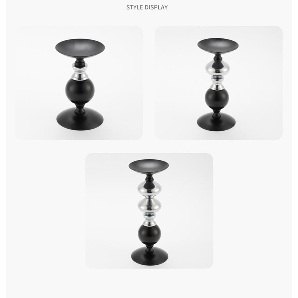 Pillar Candle Holder Set of 3-6.3", 7.8", 9.8" H Candlestick Candle Holder Stand, Vintage Candlestick for Home Decor, Dinning, T