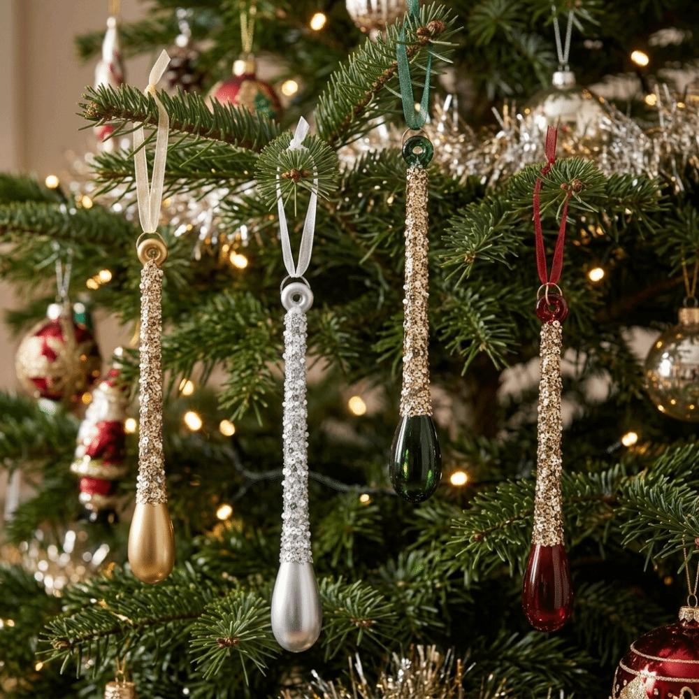 Crystal Clear Acrylic Xmas Hanging Ornament Holiday Hanging Pendant Holiday Ornament