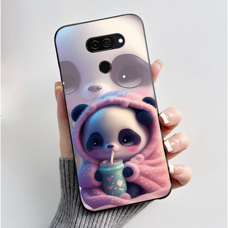 Case For LG Q70 Casing LM-Q730N Luxury Cute Love Rabbit Funny Ultra Slim TPU Black Silicone Soft Cover For LGQ70 Q 70 Phone Case