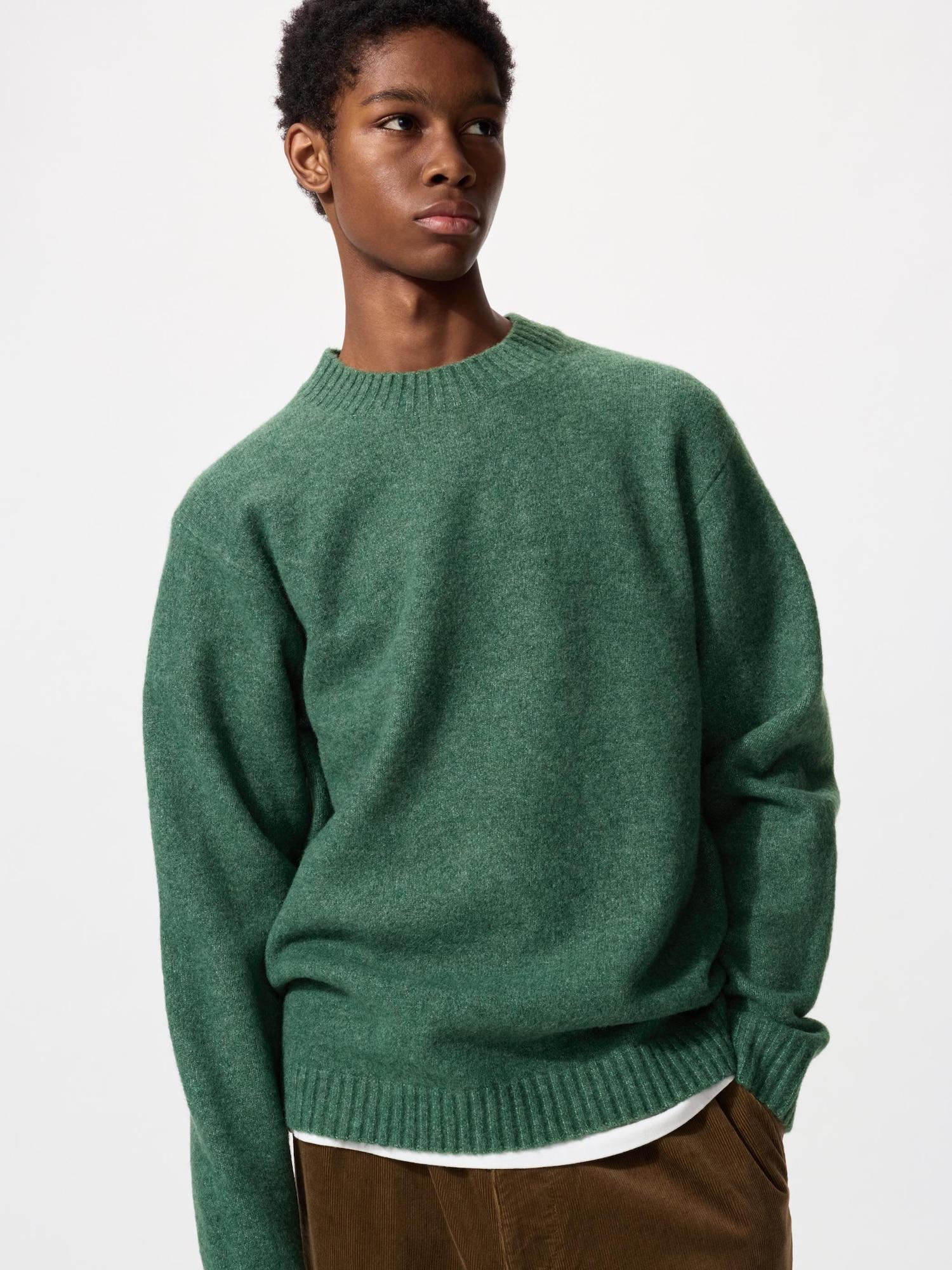

Uniqlo Japan Souffle Yarn Crewneck Sweater 54 GREEN/3XL