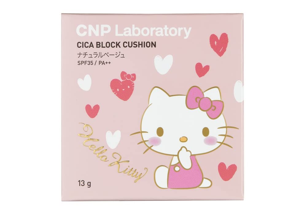 CNP Official Limited Hello Kitty Sanrio Collaboration Cica Block Cushion Foundation 13g SPF35 Natural PA++(#23 Beige)