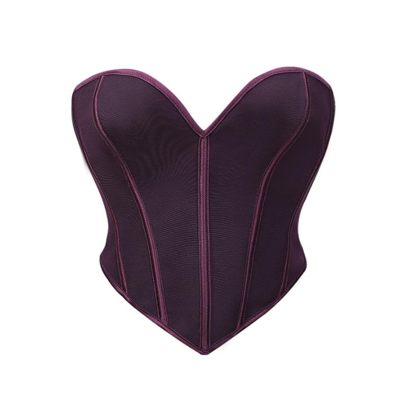 Women S Black Matte Strapless Sexy Fitted Corset Top
