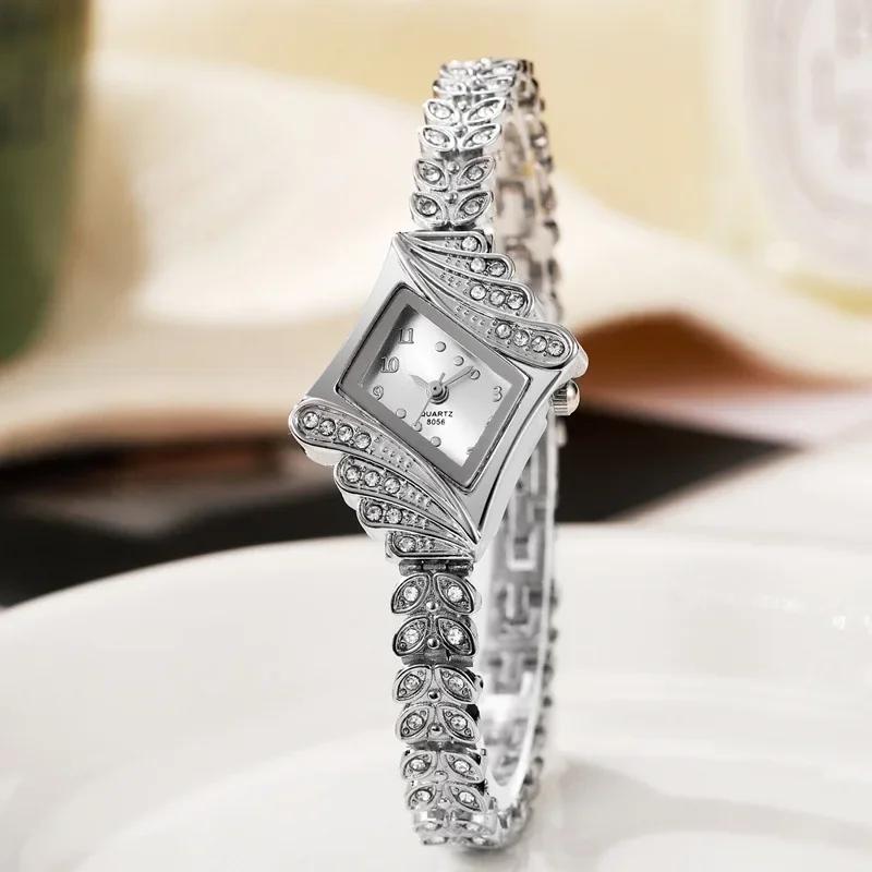 Fashion Women Watches Bracelet Watch Luxury Ladies Crystal Quartz Rhombus Bangle Rhinestone Wrist Watch Relogio Feminino
