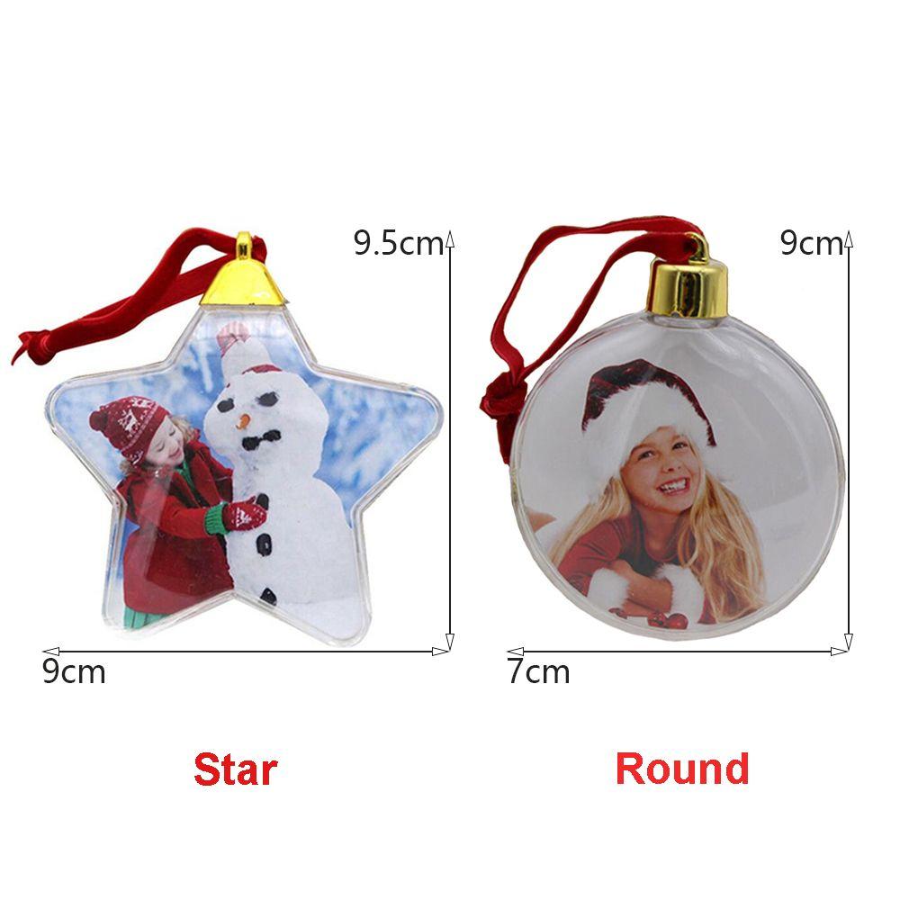 Hanging Home Decor Picture Frame Pendant Photo Christmas Ball Xmas Tree Ornaments Photograph Holder