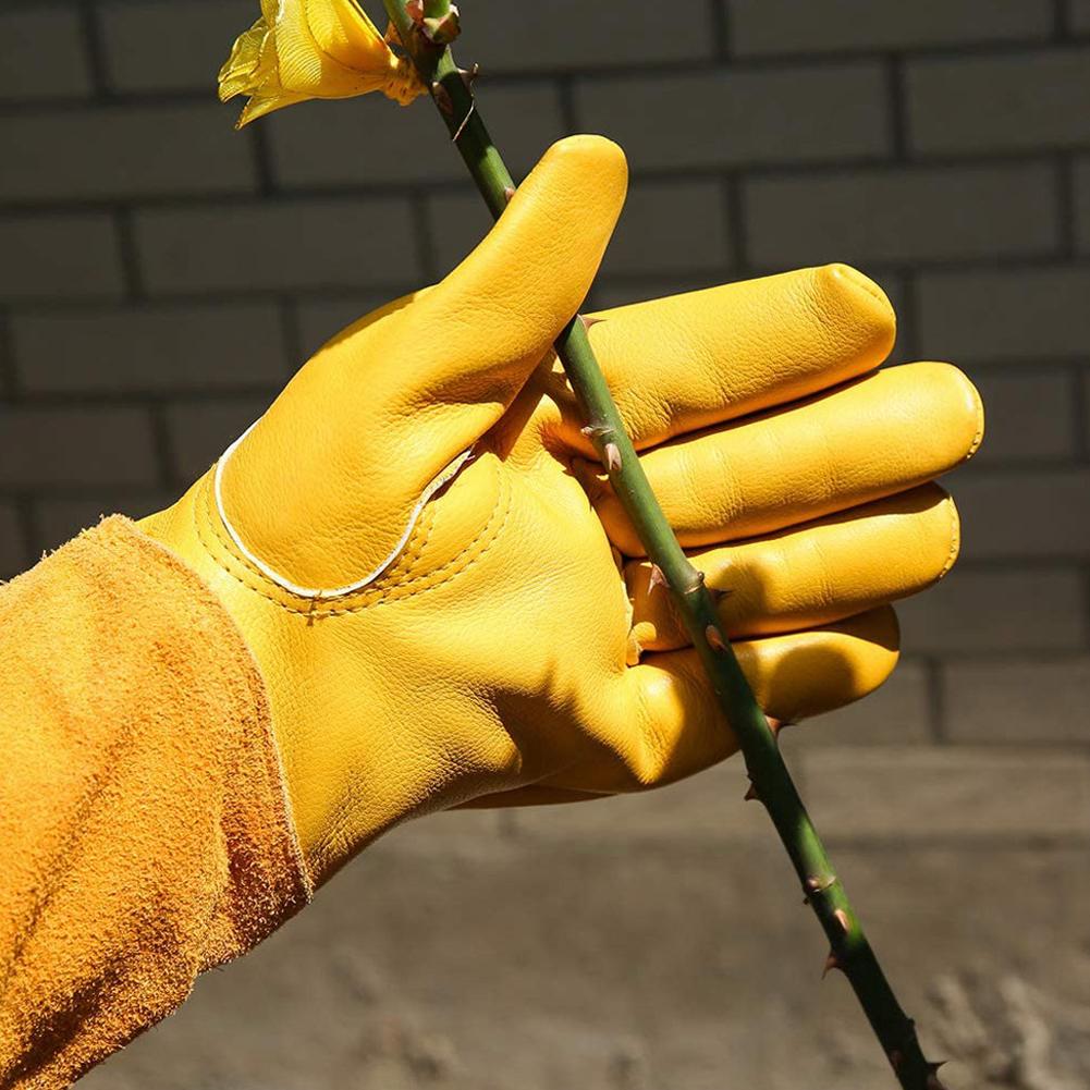 1Pair Garden Gloves Long Thorn Proof Rose Pruning Gauntlet Breathable Floral Labor Working Mitten Protection Elbow for Women Men