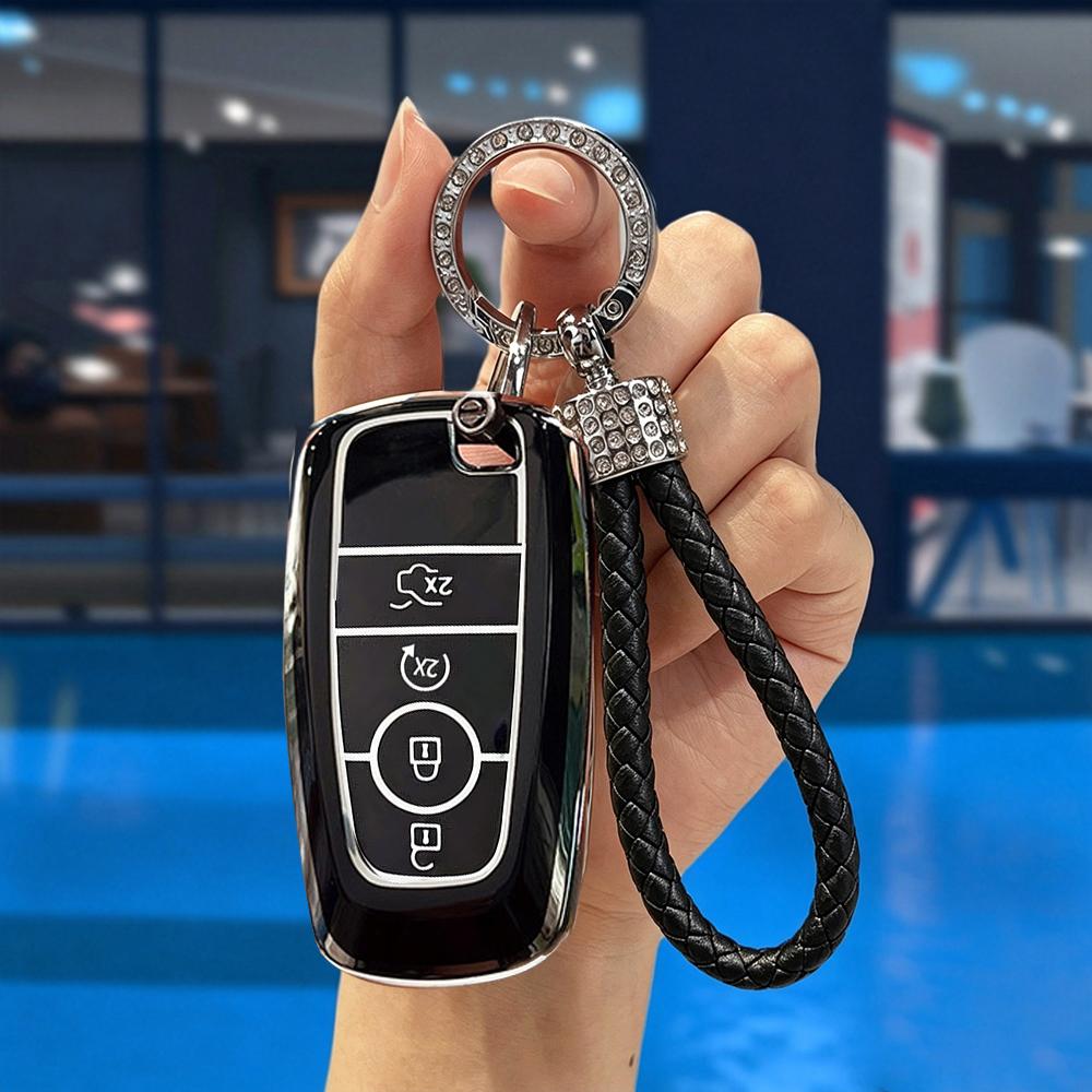 3/4/5 Buttons Soft Tpu Car Key Case Cover Shell Fob For Ford Explorer Mustang Fusion Escape F150 F250 F350 F450 F550 Ford Raptor
