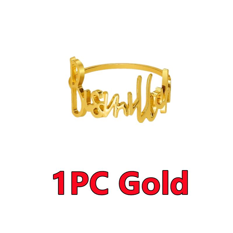 1PC-6PCS Bismillah Letter Napkin Rings Gold Napkin Holder Muslim Islamic Ramadan Kareem Party Wedding Decor Eid Mubarak Gifts