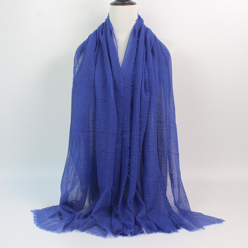 Crinkled Rayon Scarf Shawl: Solid Color, Natural Wrinkle, Fringed, Beach Towel, Bride/Bridesmaid/Party Evening Dress Accessory.