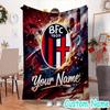 Custom Name Milan Logo Flannel Blanket Seasonal Universal Blanket For Indoor/outdoor, Perfect For Bedroom Sofa birthday gifts