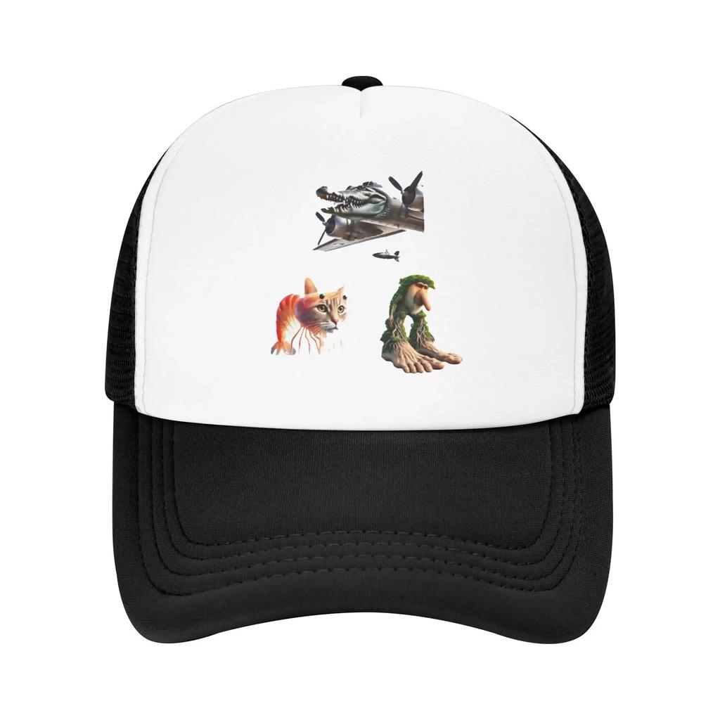 Italian Brainrot Pack Character combinations 2 Cat Pool Party Mesh Baseball Caps Women Camping Male Hunting Sun Hats Peaked Cap