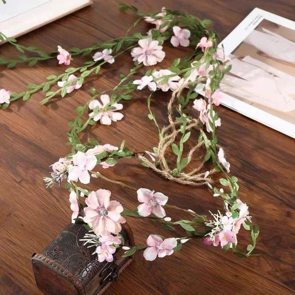 Simulation Flower Floral Garland White Bridal Crown Fairy Flower Headband Wedding Party