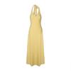 Yellow Plaid V-neck Halter Sundress for Women - Slimming & Stylish Summer Resort Dress