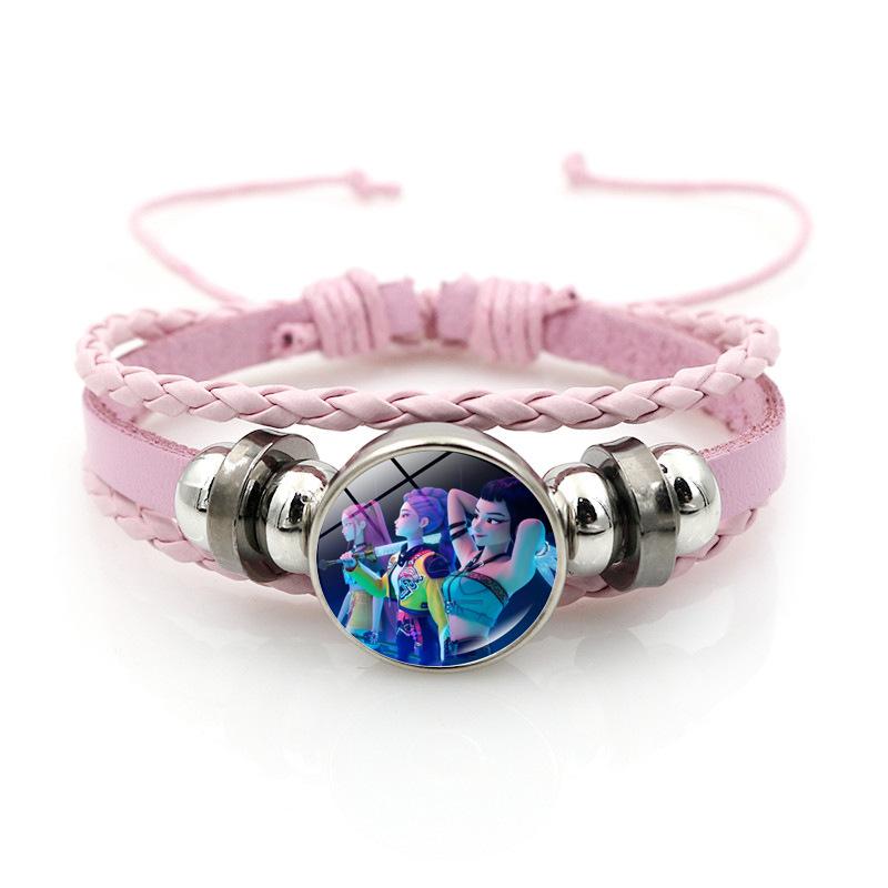KPop Demon Hunter Bracelet Cartoon Anime Cosplay Bracelet Woven Rope Chain Pendant Fashion Accessories Girl Peripheral for Fans
