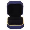 LED Osvětlená prstenová krabička Šperkovnice Dárková krabička Pouzdro na uložení šperků pro zásnuby SvatbaZlatá