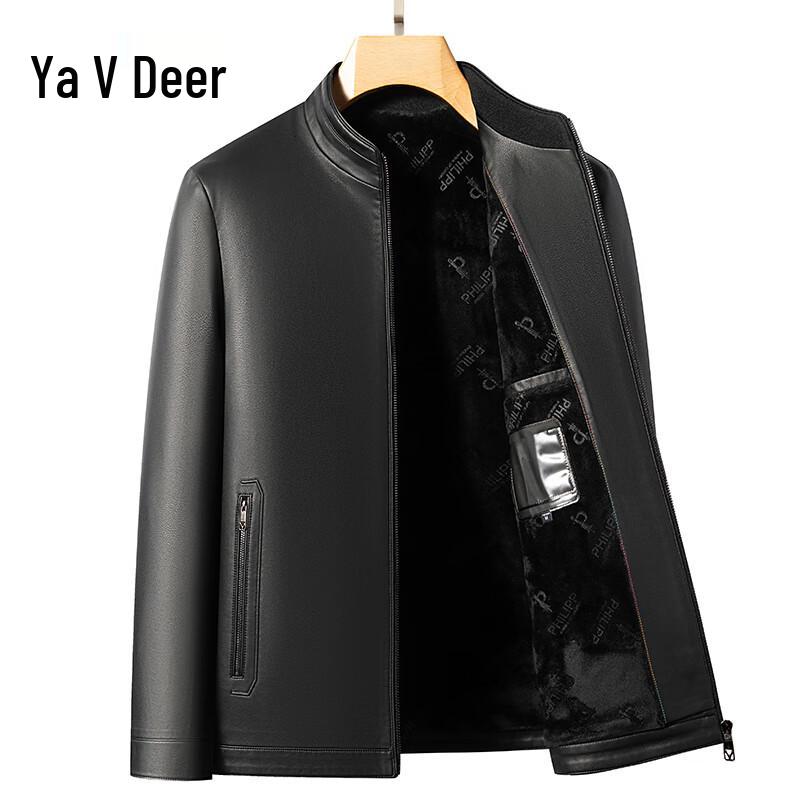 

Yalu Men s 2025 Padded Stand-Collar Leather Jacket 5XL