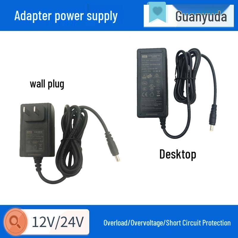 Wall-Plug & Desktop Adapter: 220V to 12V/3A, 5A, 7A & 24V/1A, 2.5A, 5A - Stable DC Power Supply