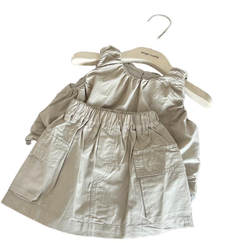 Girls' Fashionable Summer Two-Piece Set: Vest Top & Cargo Skirt