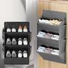 3-Layer Narrow Space Organizer Over Door Hanging Organizer Shoe Storage Bag Multi-Pocket RV Wall Mount No Tools