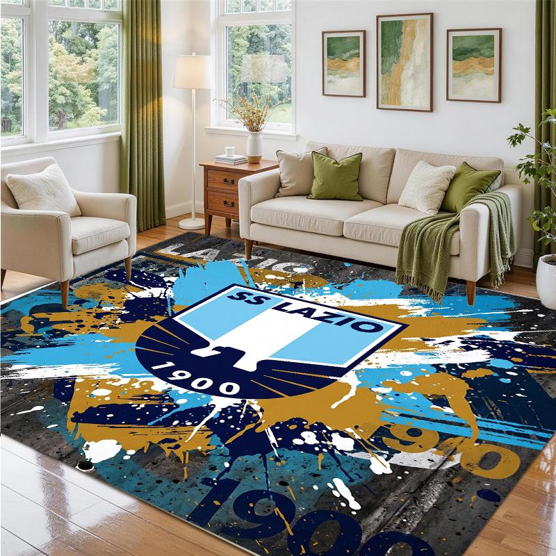 Lazio FC Design Crystal Velvet Rug Soft Decorative Mat for Bedroom Entrance