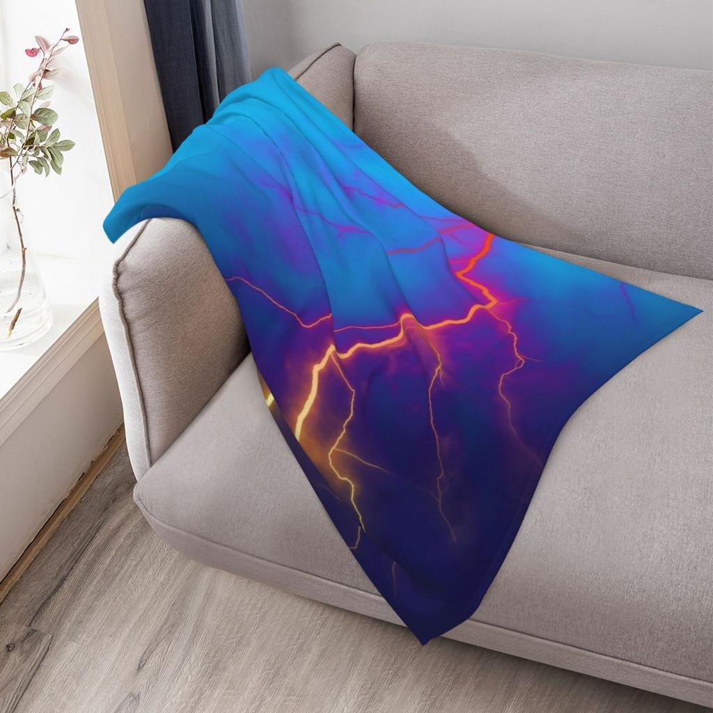 Lightning Strike Background Throw Blanket Plaid On The Sofa Blankets Sofas Of Decoration Sofa Bed Custom Loose Hairys Blankets
