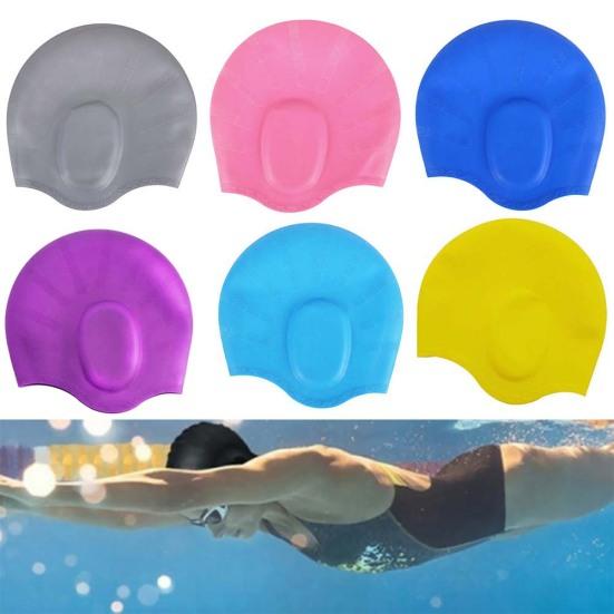Waterproof Adult Silicone Elastic Ears Protector Men Women Swimming Pool Cap Hat