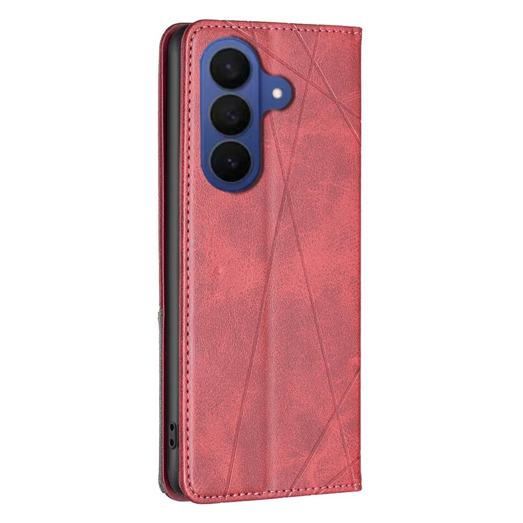 For Samsung Galaxy S26 Pro Case Card Slots Geometry Imprint Leather Phone Cover