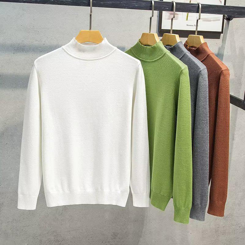 2022 Men's Slim Fit High Neck Wool Sweater - Autumn/Winter Casual Long Sleeve Base Layer