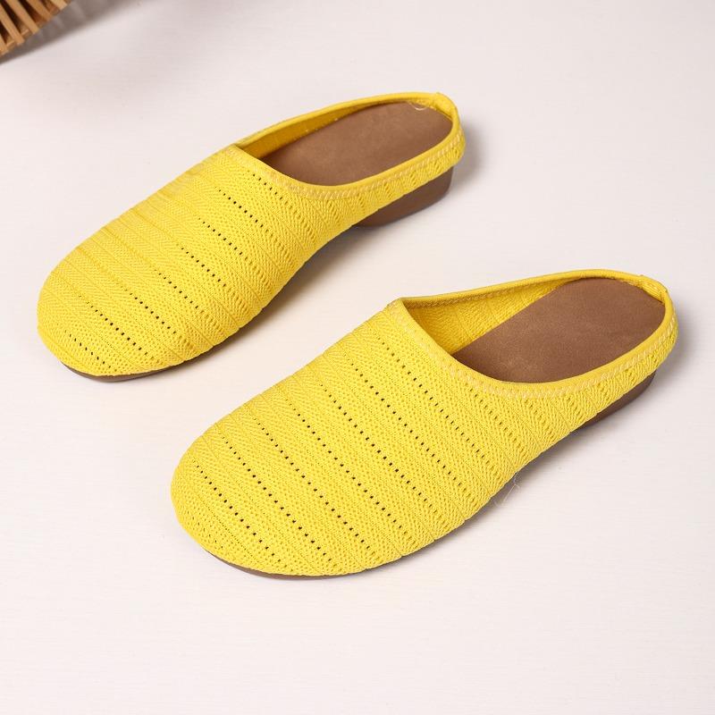 Niche Soft-soled, Soft-top, Perforated and Breathable Half-slipper Shoes with Thick Soles