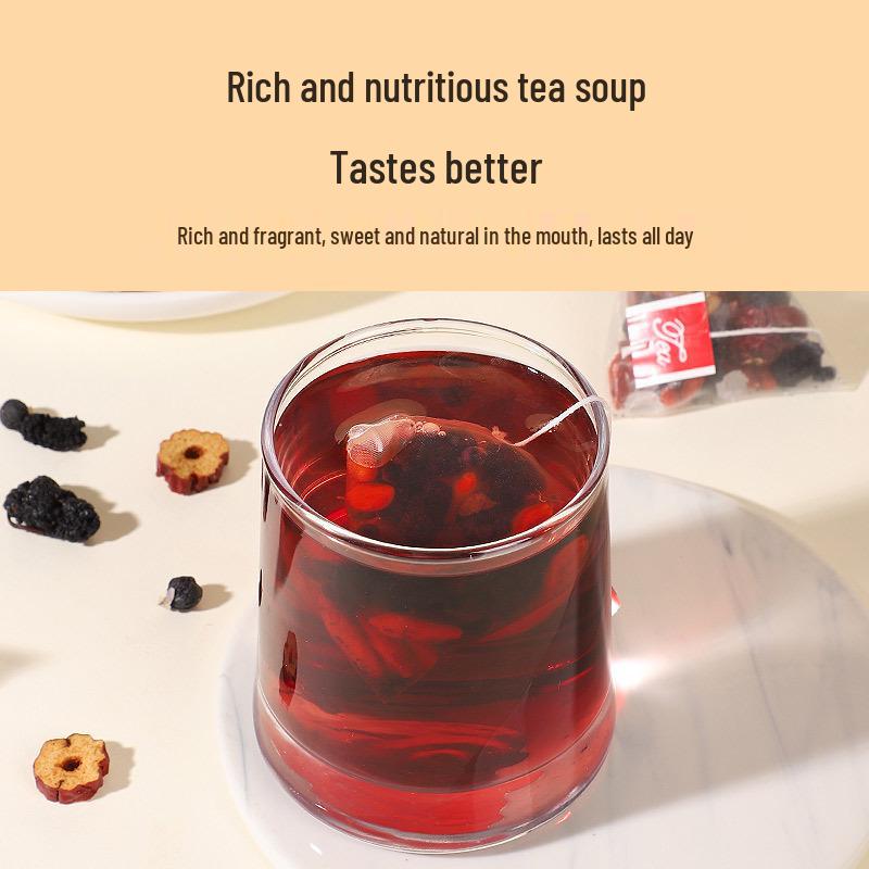 Black Goji Berry Mulberry Red Date Tea - Recovery Qi and Blood Flower Tea Blend