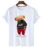 plus Size Trendy Teddy Bear Graphic Tee Casual Short-Sleeved T-Shirt Polyester Fabric Summer Top for Men