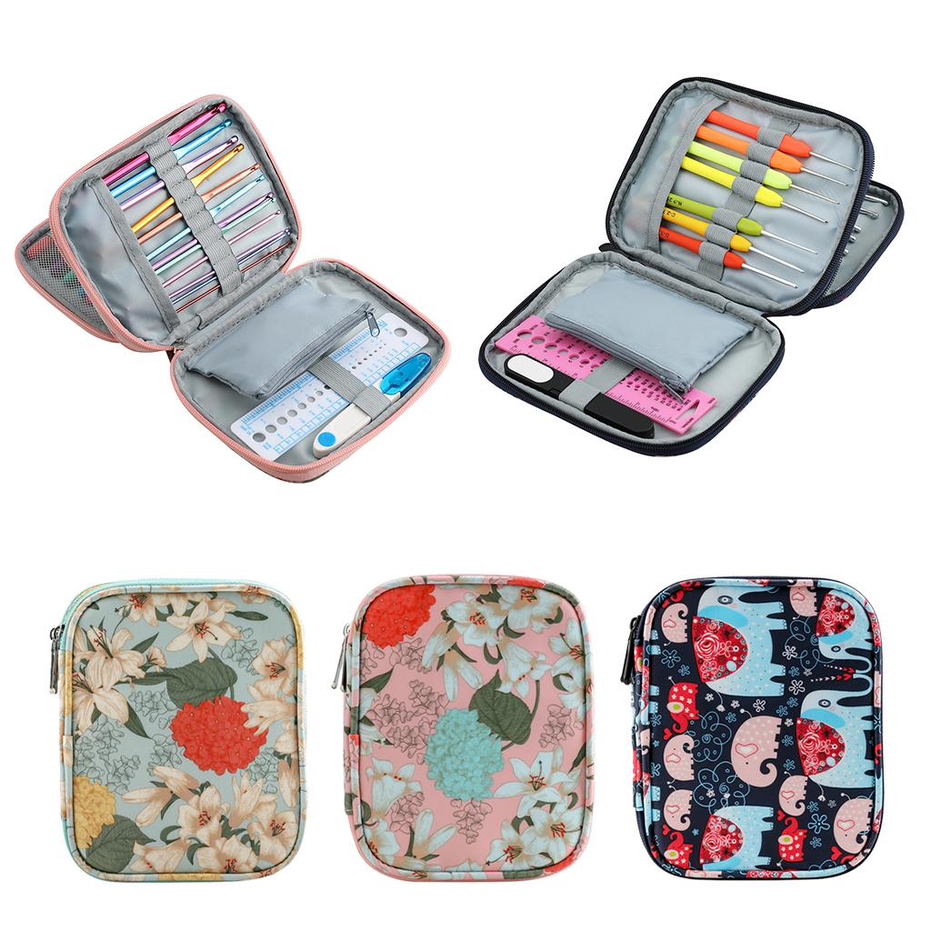 Portable Crochet Hook Organizer Bag Knitting Accessory Carry Bag