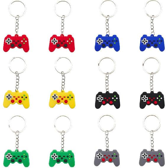6PCS Video Game Controller Keychains, Mini Games Handle Keychain Pendant Favors, Games Controller Handle Key Ring Gift Charm for Women Men