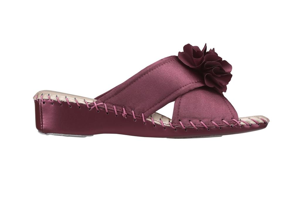 Pansy 9473 Satin Indoor Size L Women's Slippers, Shoes, Purple,