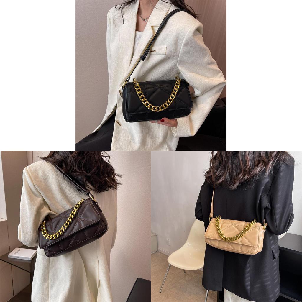 Trendy Chic City Minimalist Women's Crossbody Bag 2024 Winter Quilted Chain Handbag